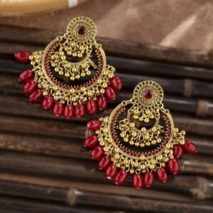 Red Stone Jhumka