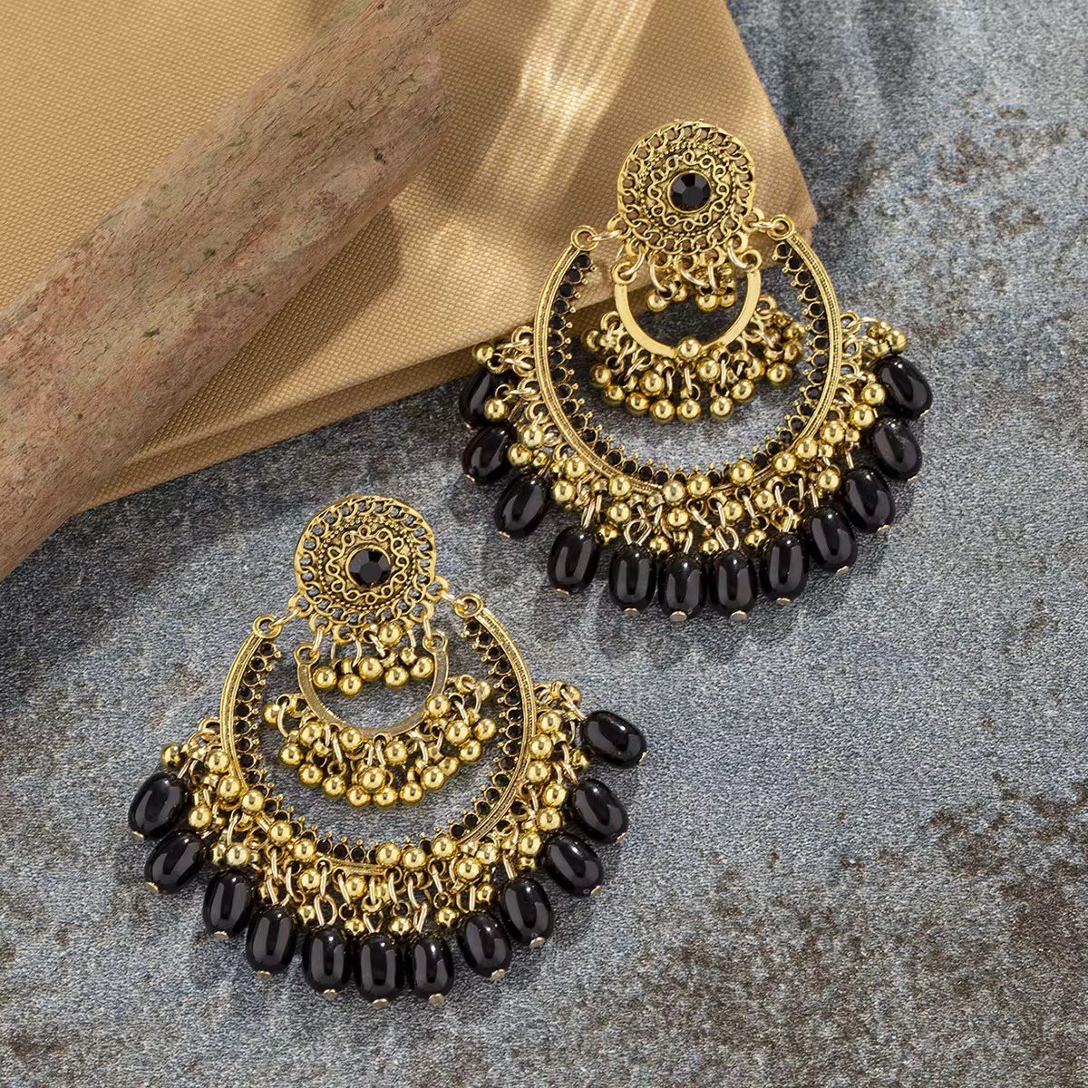 Black Stone Jhumka