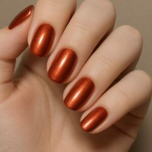Dark Orange Cat Eye Gel Nail Polish