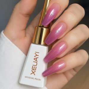 Rosy Stardust Cat Eye Gel Nail Polish